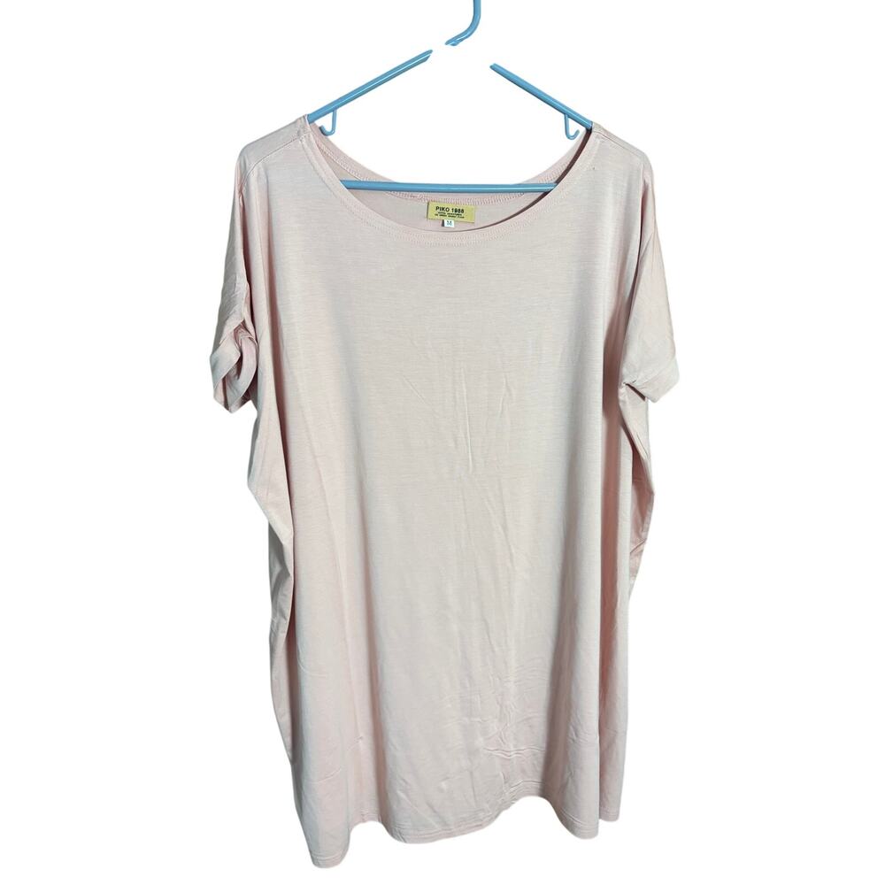 Piko 1988 Bamboo Tee Bundle 2 PC Pink Gray Short sleeve Oversized Soft Comfy - Picture 3 of 7